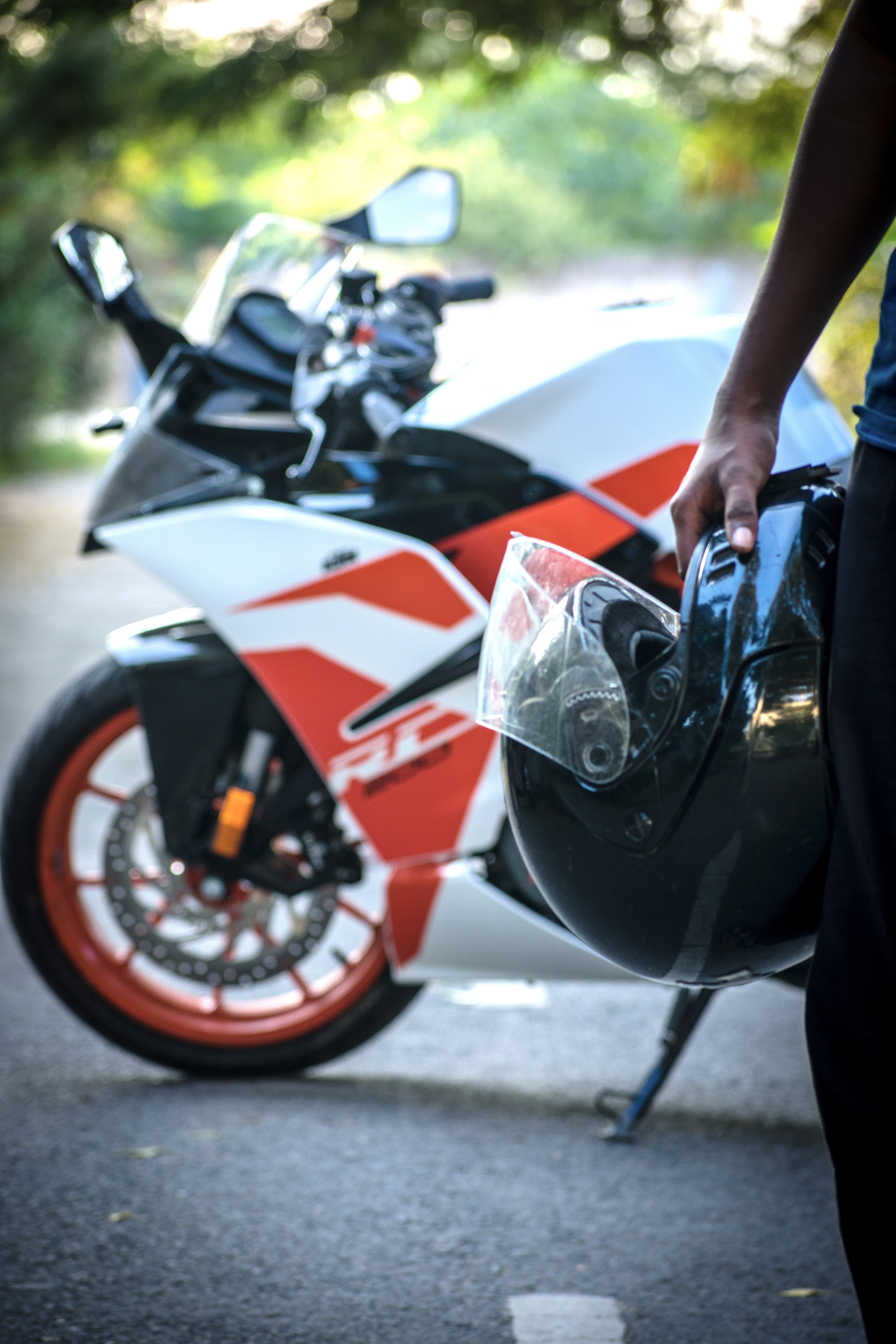 motorcycle ready to race